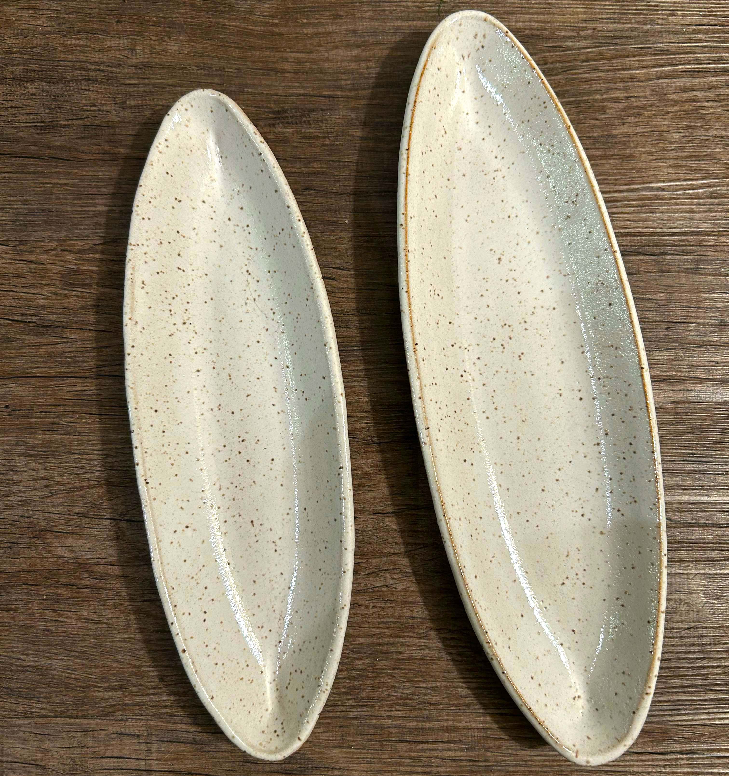 Handcrafted Ceramic Appetizer Plates (white, set of two)