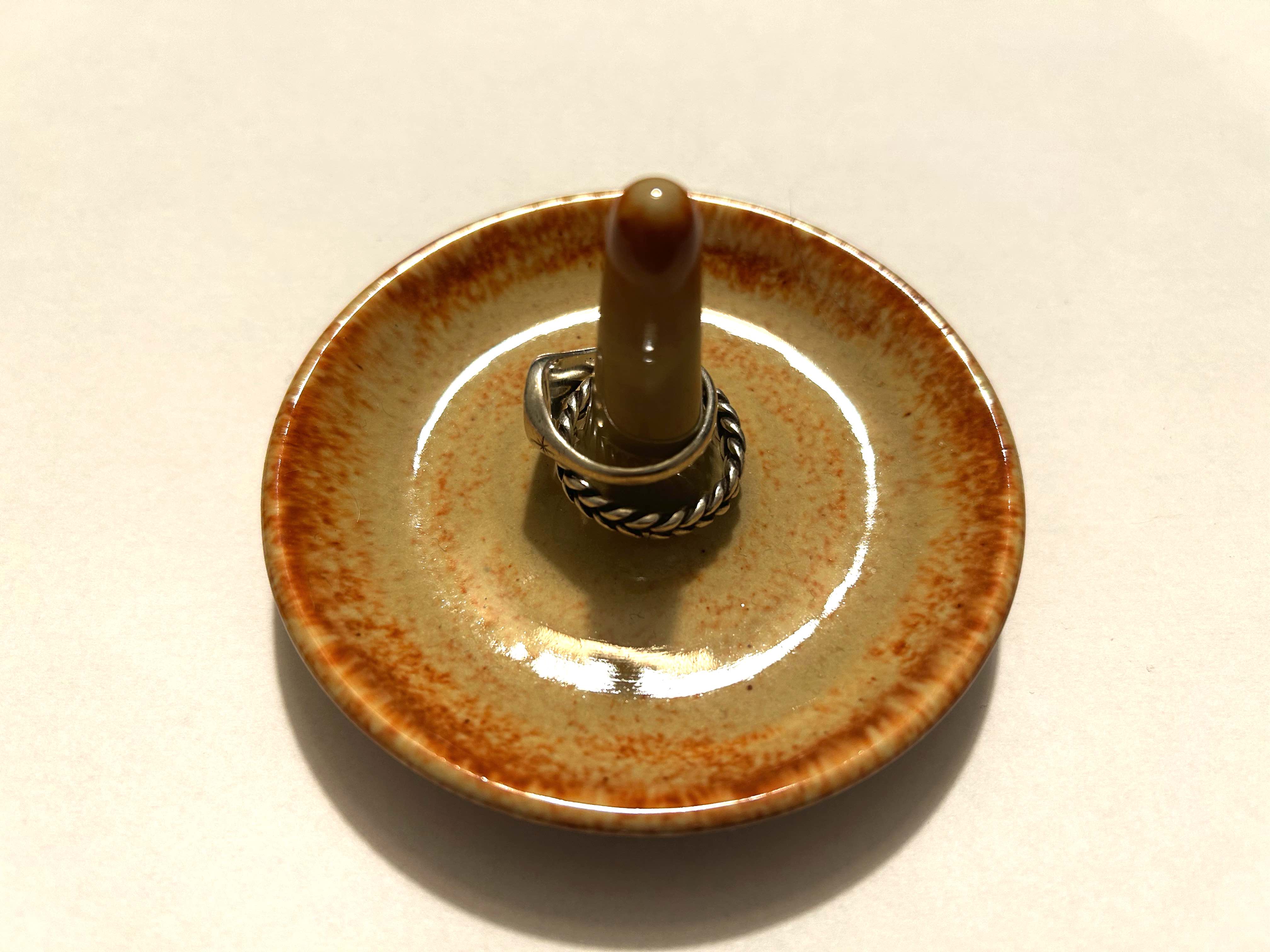 Handmade Ceramic Ring Holder (orange)