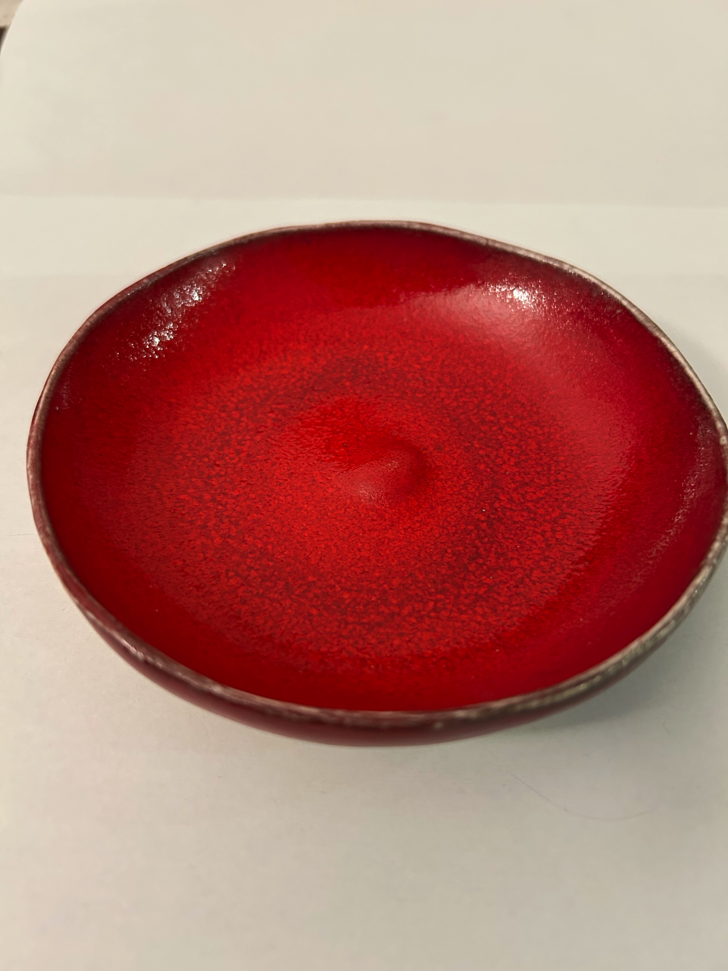 Handcrafted Decorative Plate, red