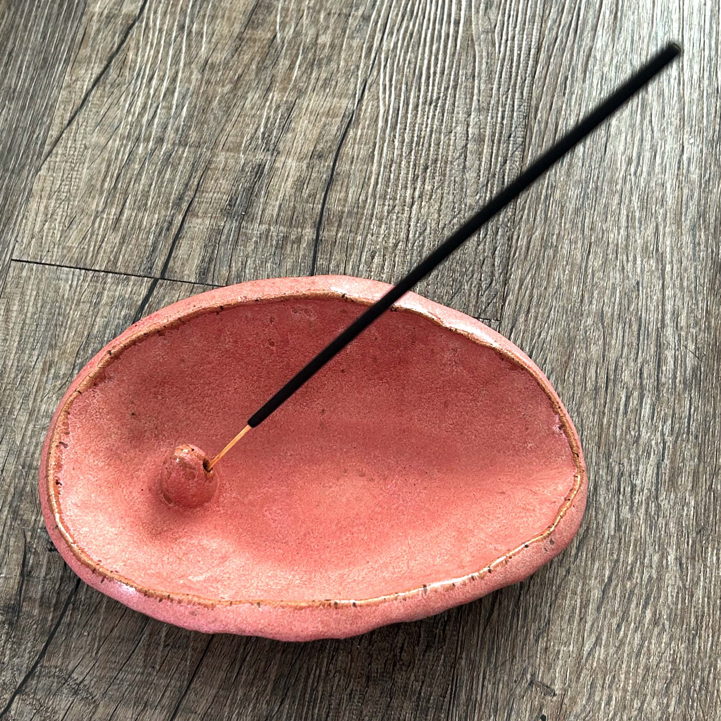 Handcrafted Ceramic Incense Holder – Pink