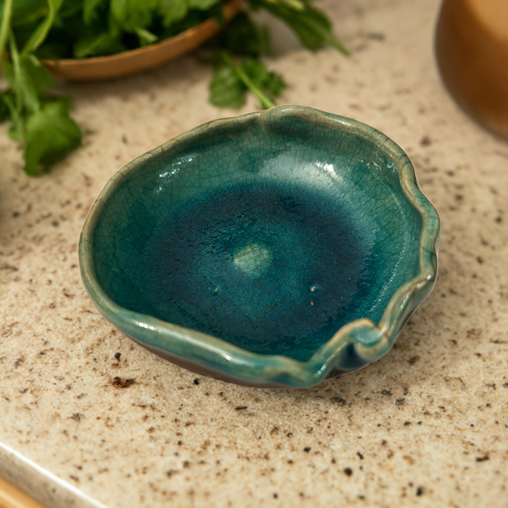 Handcrafted Decorative Plate, blue